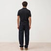 Polo droit en coton manches courtes noir homme