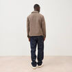 Veste oversize courte col classique taupe homme