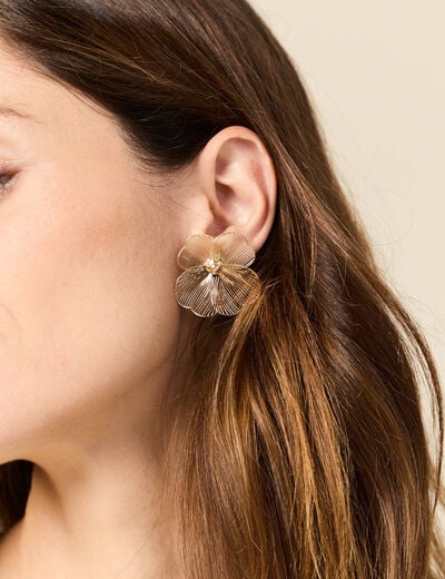 Boucles d'oreilles clous couleur or femme
