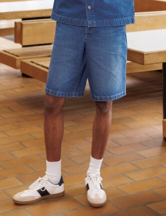 Bermuda en jean coton denim stone homme