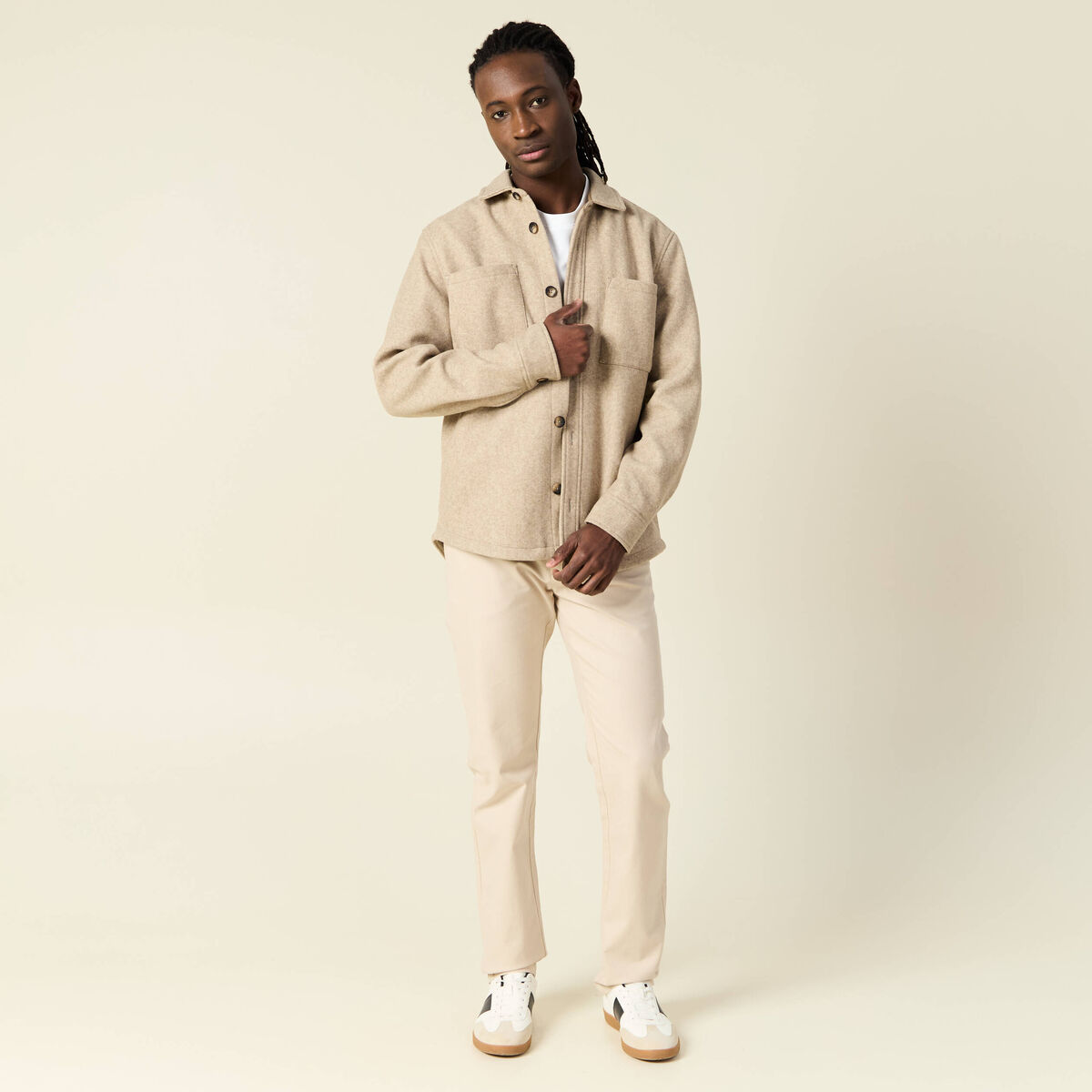 Pantalon chino straight sable homme
