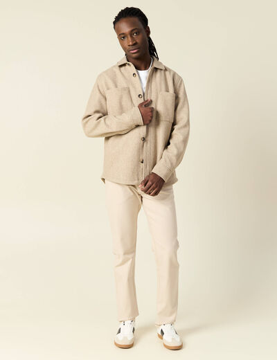 Pantalon chino straight sable homme