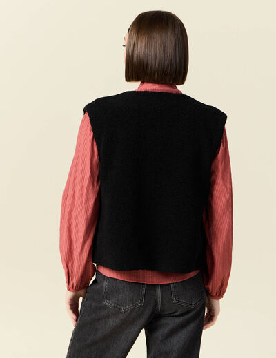 Gilet sans manches r&eacute;versible noir femme