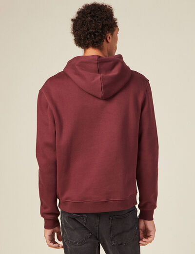 Sweat à capuche rouge foncé homme