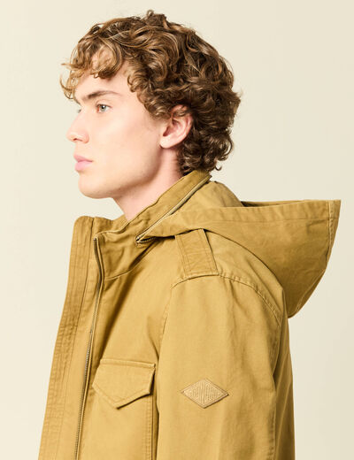 Veste col montant manches longues camel homme