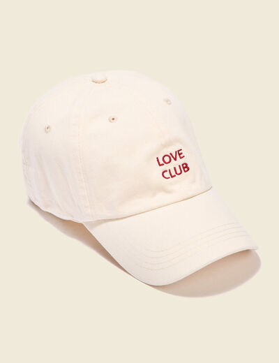 Casquette brodée creme femme