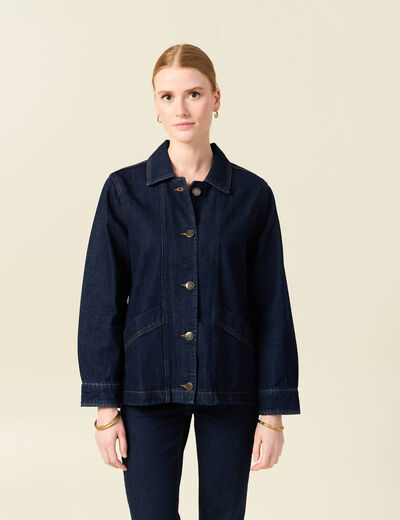 Blouson surchemise en jean denim brut femme