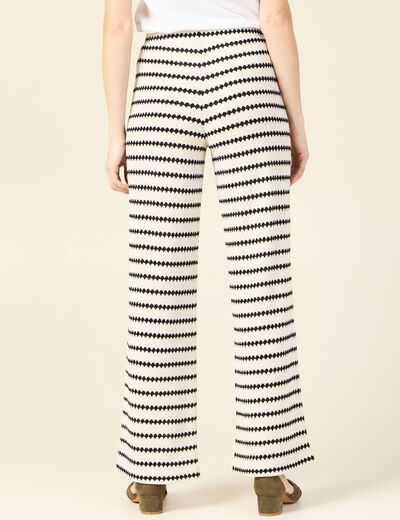 Pantalon large en tricot blanc femme