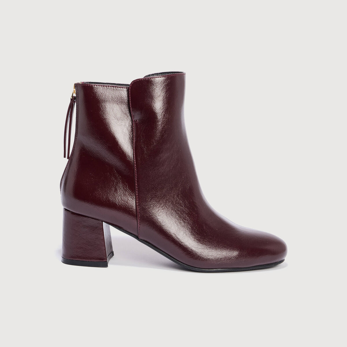Bottines &agrave; talon prune femme