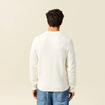 Pull col rond ecru homme