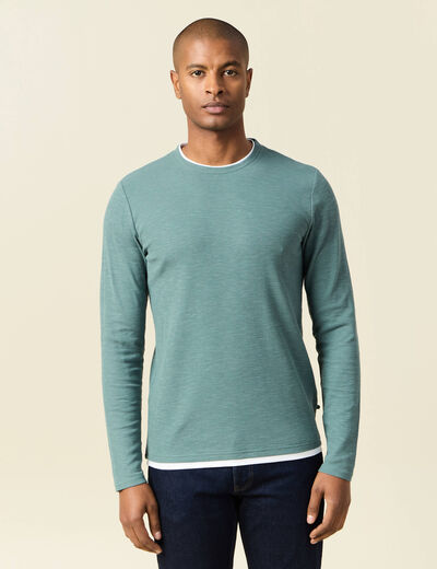 T-shirt manches longues vert foncé homme