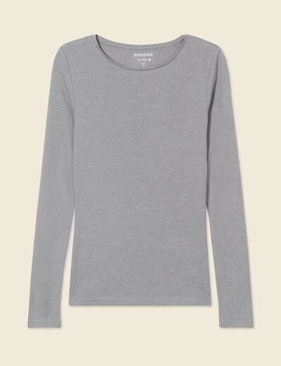 T-shirt femme maille unie Instinct gris femme