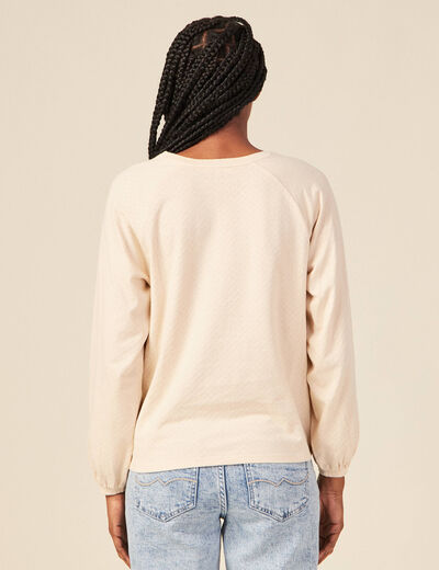 T-shirt manches longues creme femme