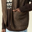 Gilet droit court sans manches marron fonc&eacute; homme