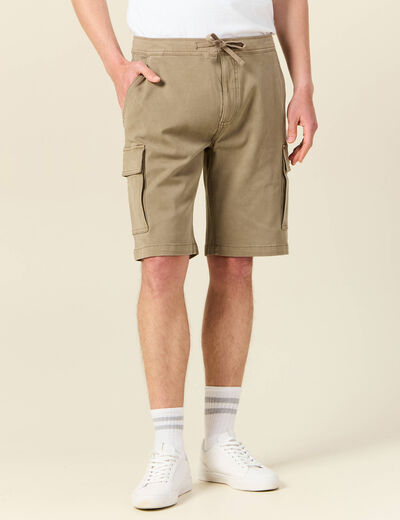 Bermuda éco-responsable taupe homme