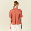 Chemise manches courtes orange femme