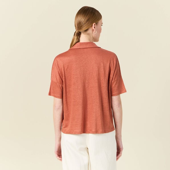 chemise manches courtes orange femme Chemise manches courtes orange femme