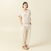 Chemise manches 3/4 beige moyen femme