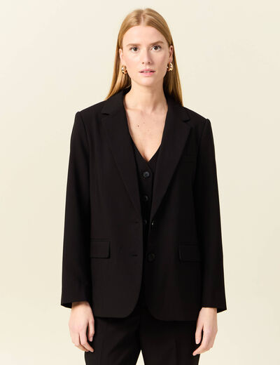 Veste blazer droite noir femme