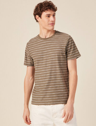 T-shirt éco-responsable vert kaki homme