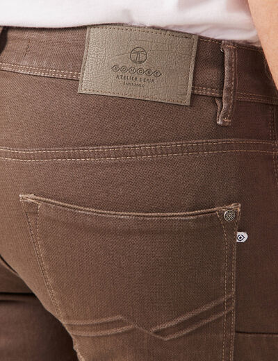 Jeans slim taupe homme