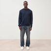 Sweat manches longues bleu marine homme