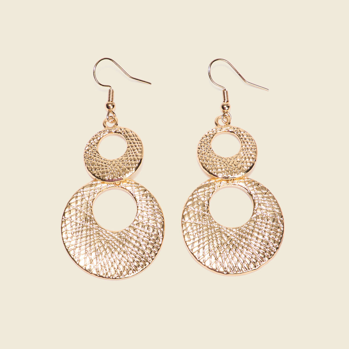 Boucles d'oreilles pendantes couleur or femme