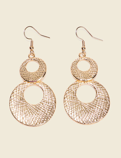 Boucles d'oreilles pendantes couleur or femme