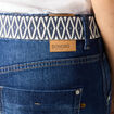 Jeans boyfriend ceinturé denim brut femme