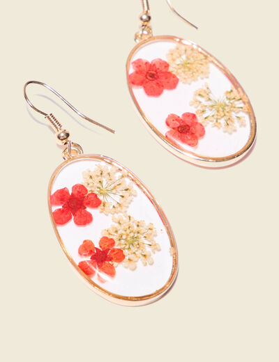 Boucles d'oreilles pendantes rouge femme