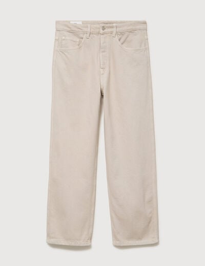 Jeans large 5 poches longueur 32 beige homme