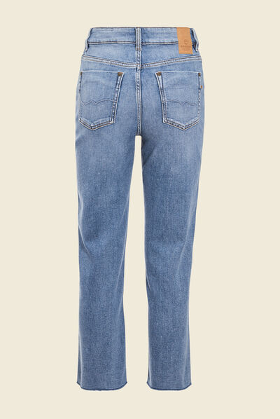Jeans bootcut cropped denim used femme