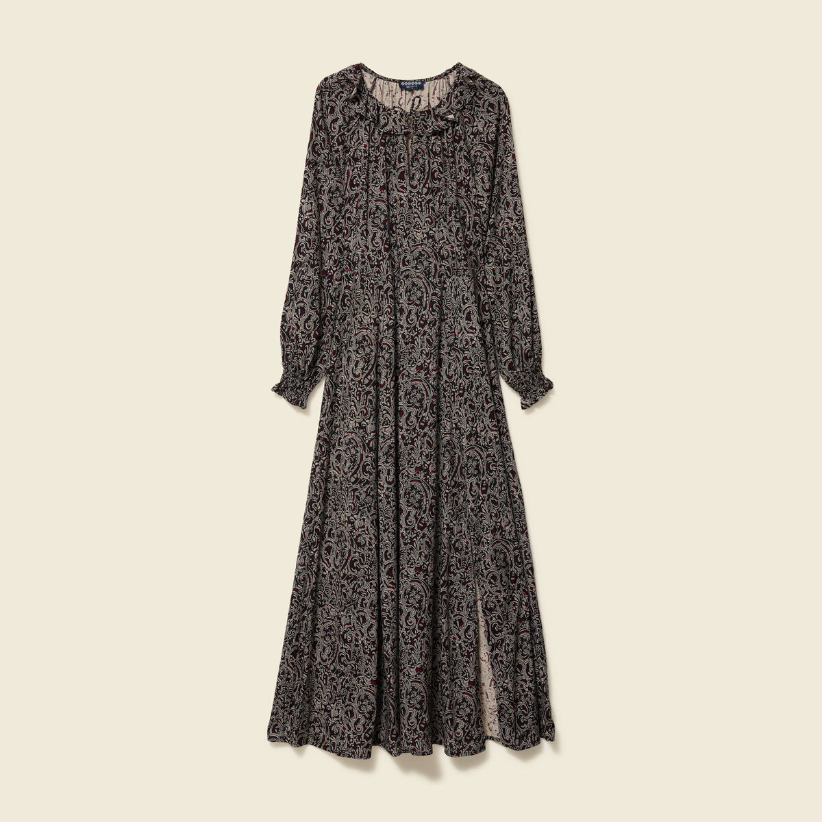 Robe manches longues noir femme