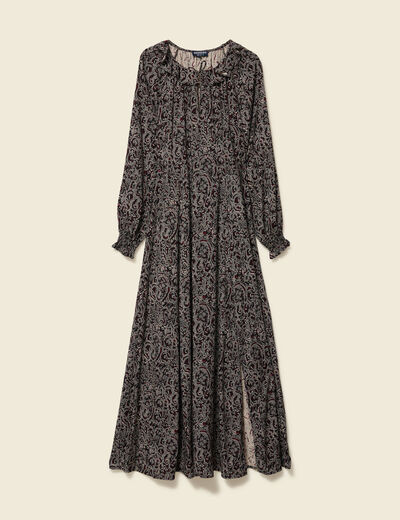 Robe manches longues noir femme
