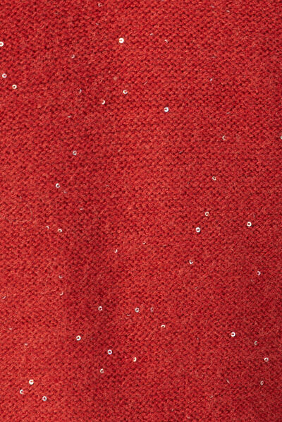 Pull manches longues sequins rouge foncé femme