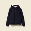 Parka courte &agrave; capuche bleu fonc&eacute; homme