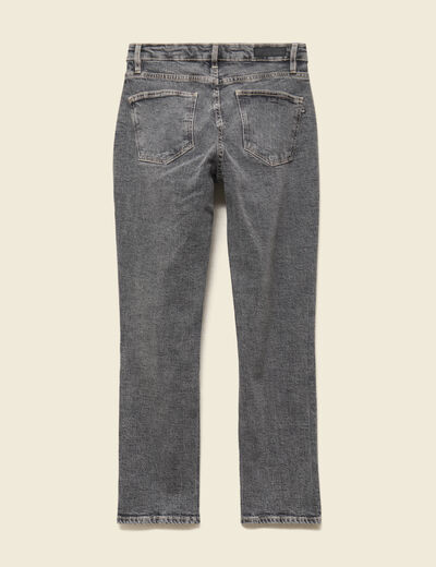 Jeans slim 7/8&egrave;me taille haute denim gris femme