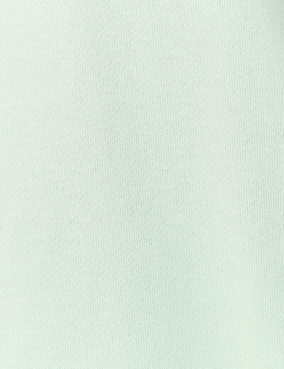 Sweat droit court col rond en coton vert pastel femme