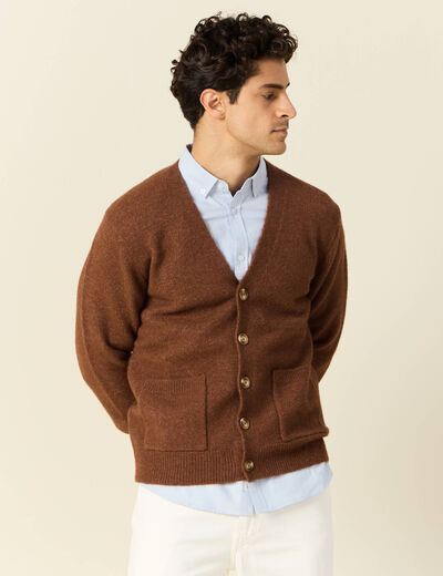 Gilet manches longues marron homme