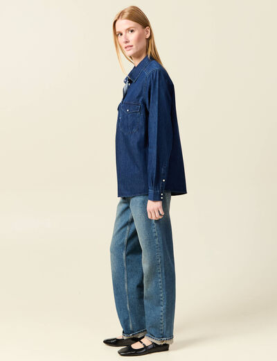 Chemise en jeans manches longues denim stone femme