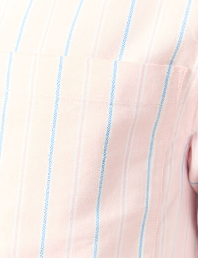 Chemise manches longues rose poudr&eacute;e homme