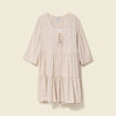 Robe évasée manches 3/4 blanc femme