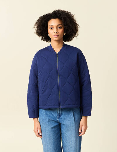 Gilet matelassé bleu foncé femme