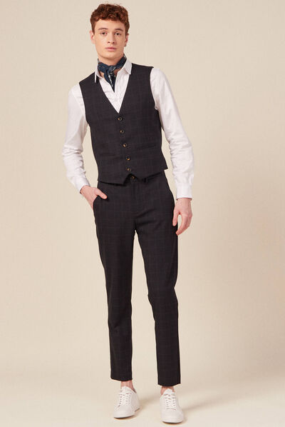 Veston sans manches gris foncé homme