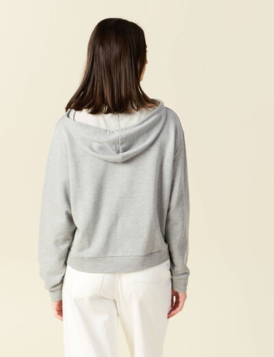 Sweat à capuche gris femme