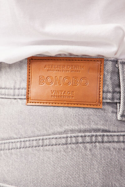 Jeans relaxed 5 poches denim snow gris homme