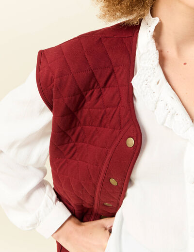 Gilet sans manches rouge foncé femme