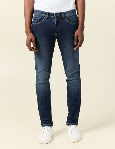 Jeans homme slim effet used denim brut homme