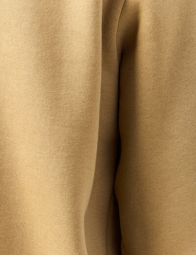 Sweat col camionneur manches longues beige homme
