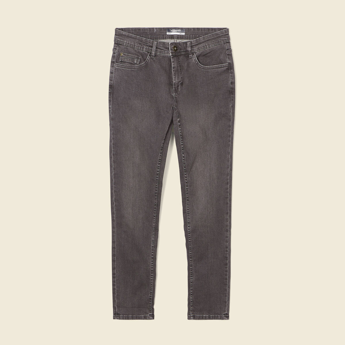 Jeans slim éco-responsable denim gris homme